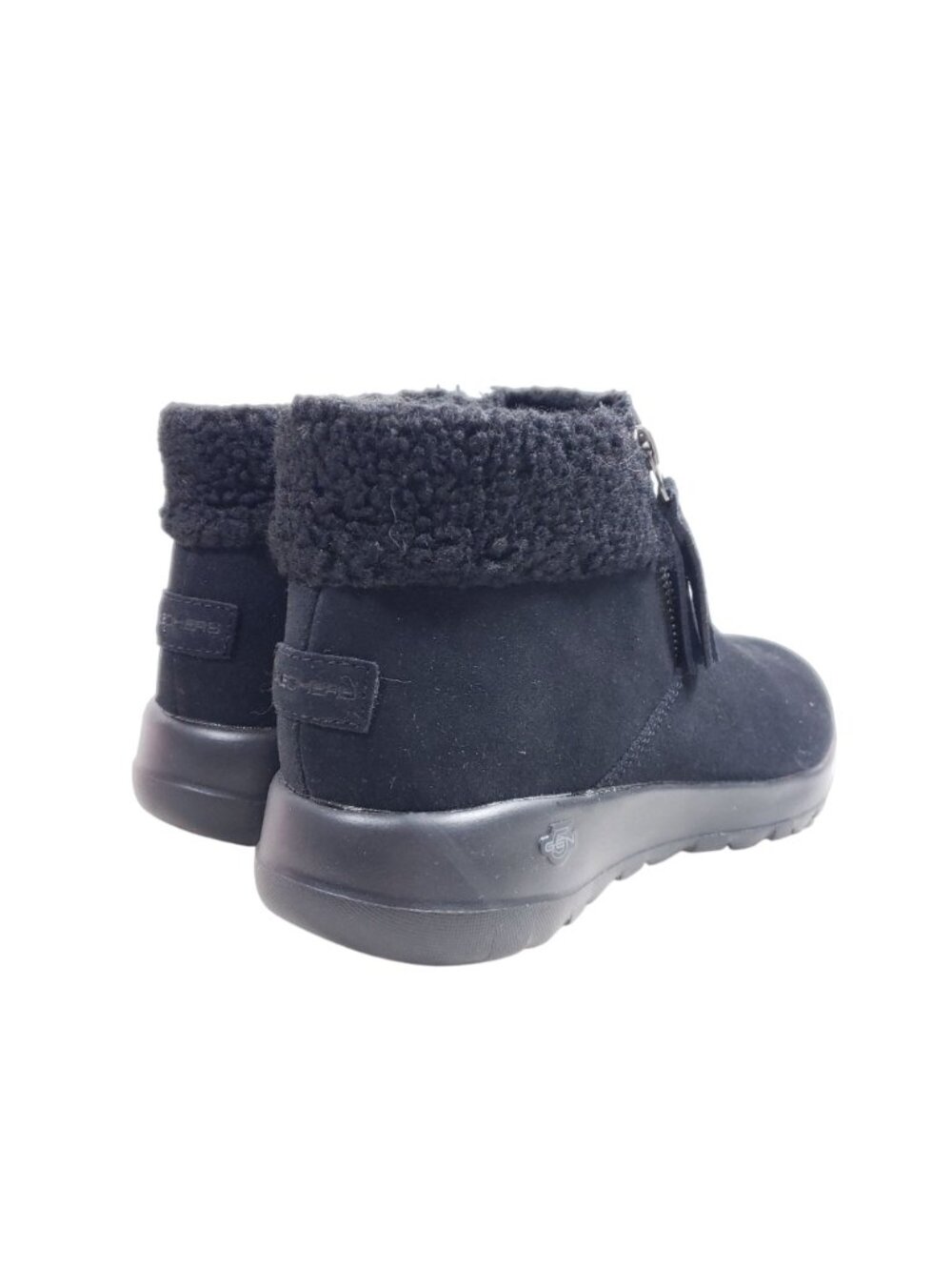Skechers Womens Size 8 On The Go Black Ankle Boots Faux Fur Lined - Picture 3 of 9